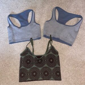 Avocado Blue and Green sports bras